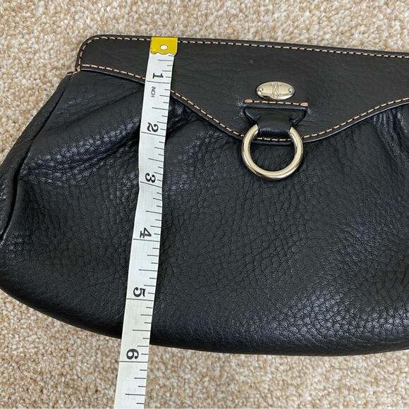 Cole Haan Vintage Genuine Pebbled Leather Clutch Black Classic Minimalist Bag - Picture 9 of 10